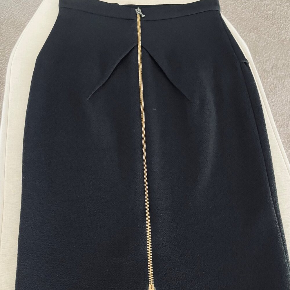 ROLAND MOURET BLACK WOOL PENCIL SKIRT - SIZE 2